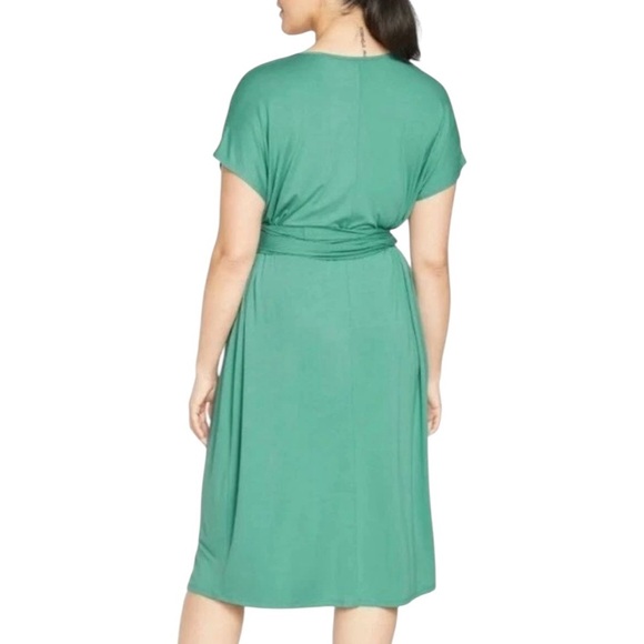 NWT Universal Standard Plus Knit Dress Popover Wrap Tie Front Navy Size L 3X - Picture 4 of 14